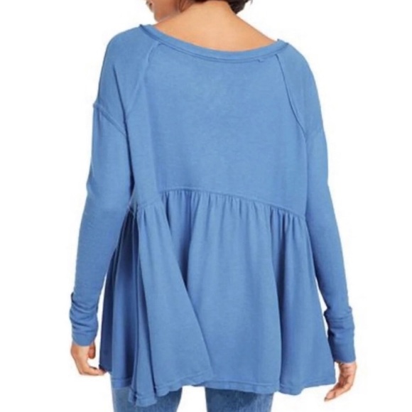 Free People Forever Your Girl Blue Tunic T-Shirt - Picture 4 of 12